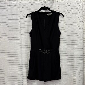 Black Sleeveless Romper with Belt